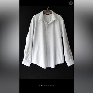 7 Diamonds Striped long sleeve scroll longhorn shirt with raw edges L